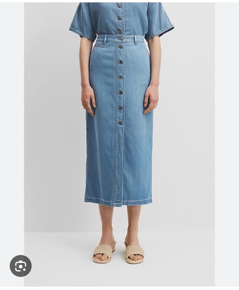 country road denim midi skirt