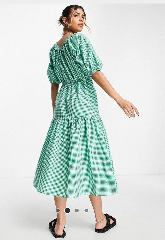 slim fit dress slacks APPLE MIDI DRESS APPLE GINGHAM