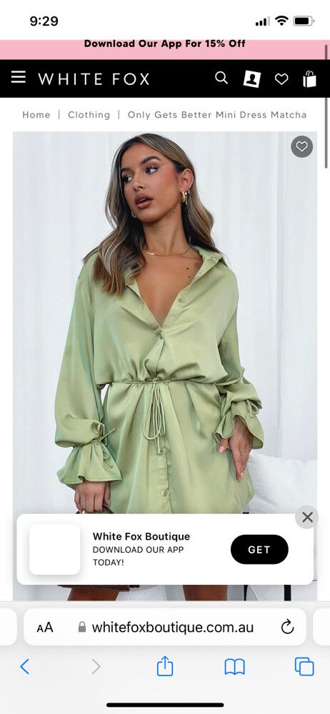 White Fox - White fox Green Mini Dress on Designer Wardrobe White Fox - White fox Green Mini Dress on Designer Wardrobe