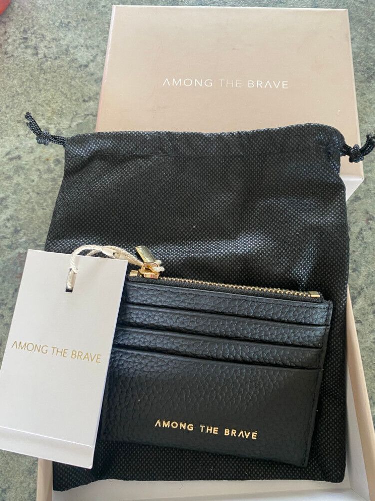 Among The Brave Black Card Holder