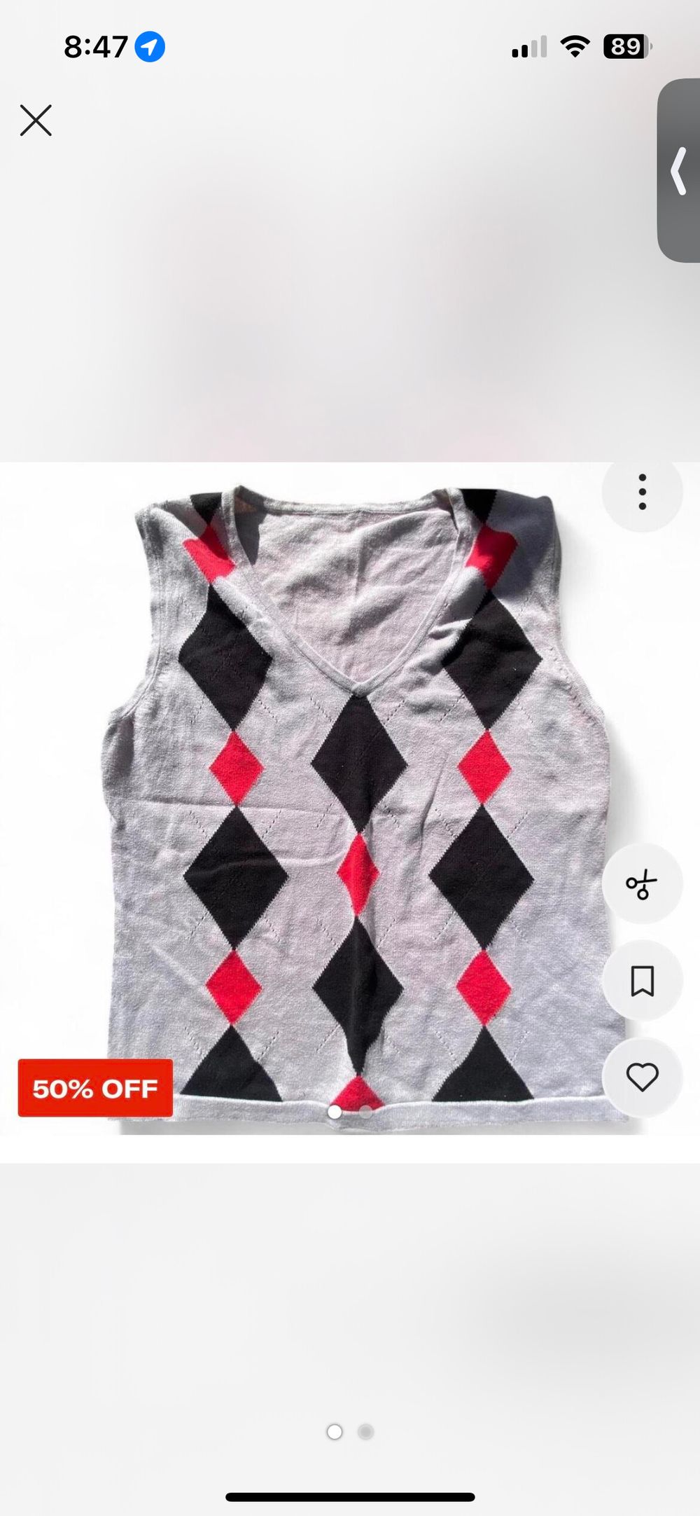 Grey Argyle Knit Vest so cool