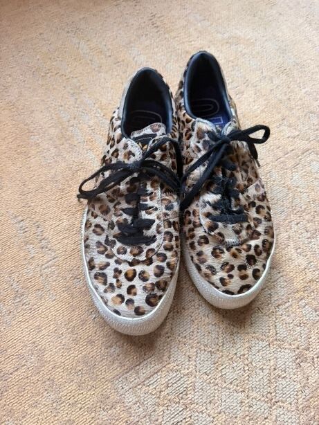 Adidas platform leopard print textured sneakers size 8