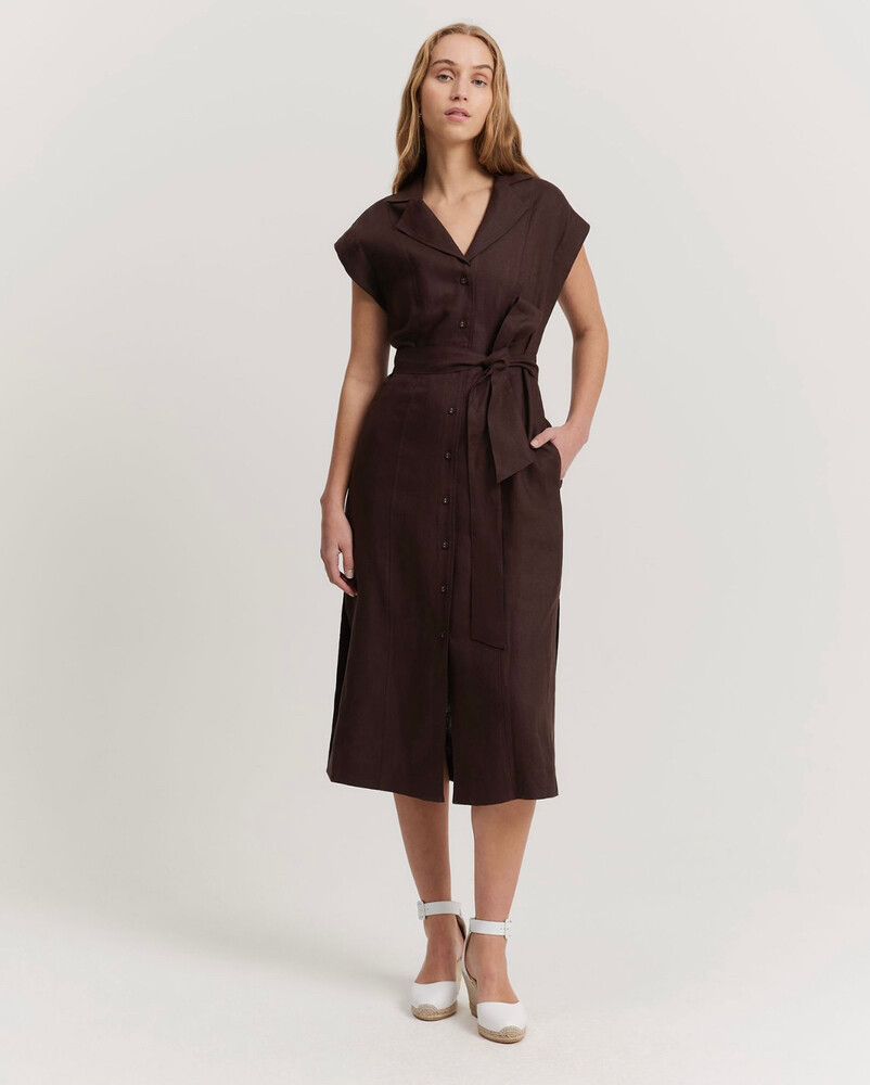 Country Road - Country Road Linen Midi Dress on Designer Wardrobe