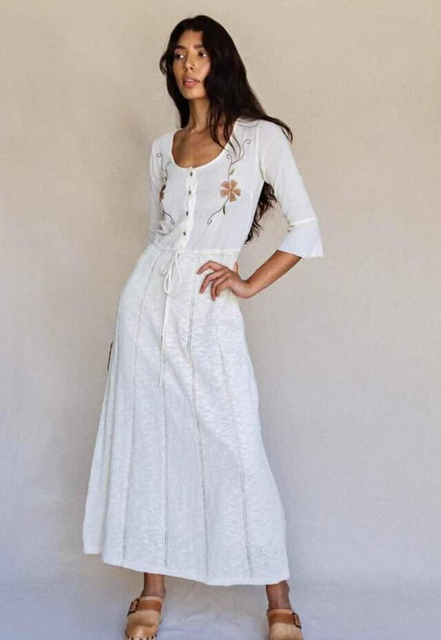 Golden Brown The Label - Wild Honey Dress in Creme (maxi style) on Designer Wardrobe Golden Brown The Label - Wild Honey Dress in Creme (maxi style) on Designer Wardrobe