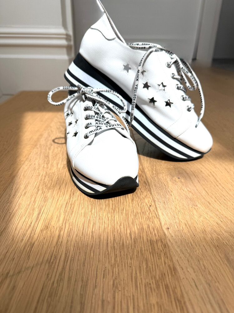 Minx White Platform Leather Sneakers Cult Star 39