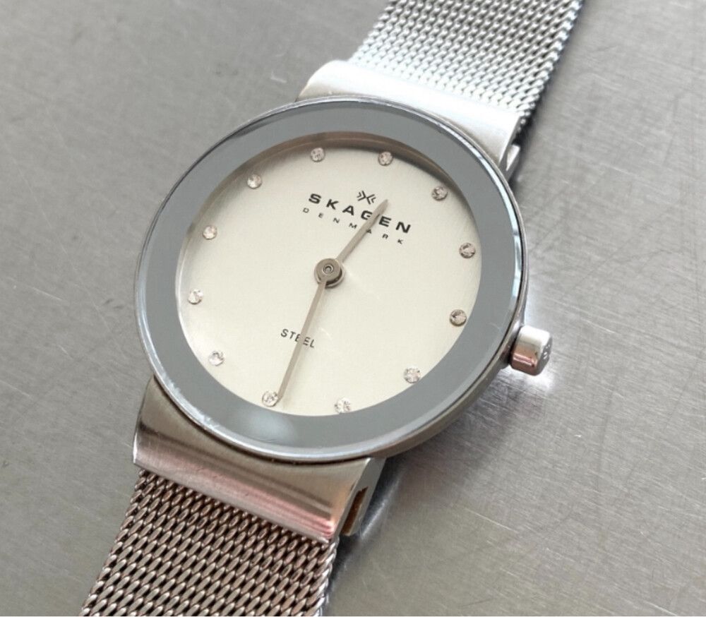 Skagen Stainless Steel Watch with diamanté detail face