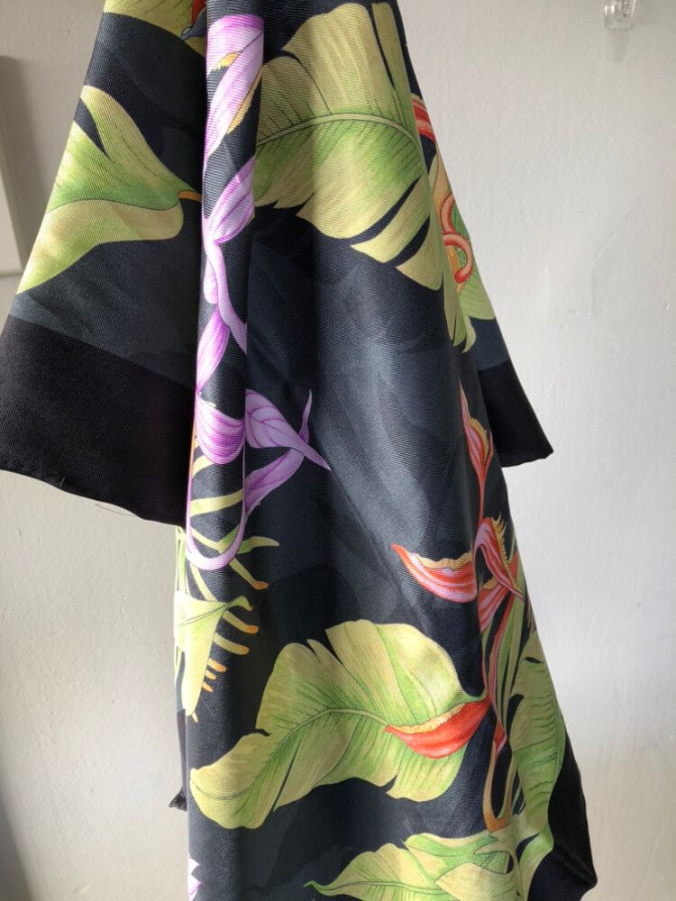 Jim Thompson Black Tropical Silk Scarf