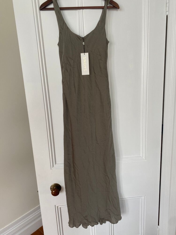 SNDYS The Label - SNDYS The Label Olive Green Dress on Designer Wardrobe