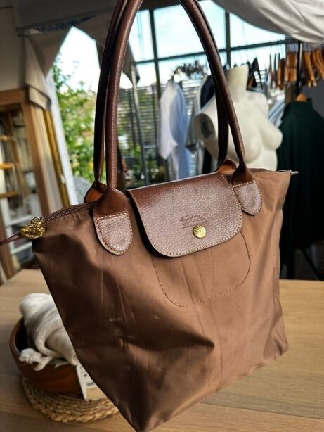 Longchamp Nylon and Leather Small Le Pliage Tote