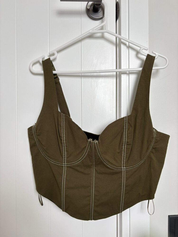 Khaki Corset Style Top