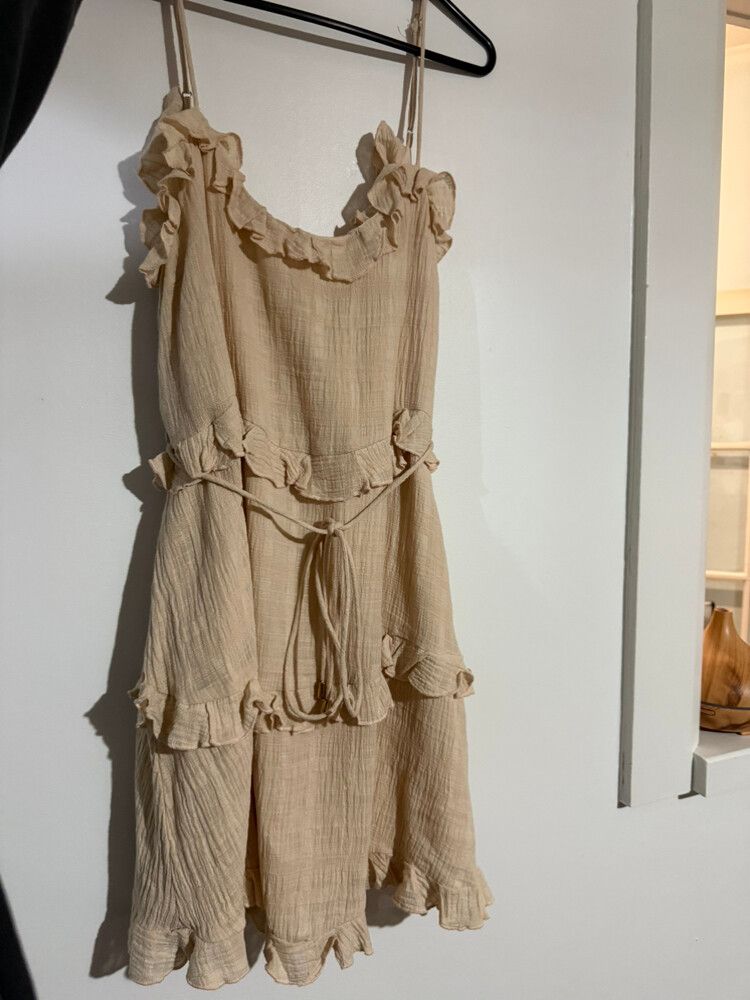 Indikah Beige/Light Pink Mini Dress