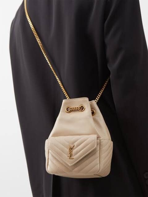 YSL Joe mini bucket bag in quilted lamb skin