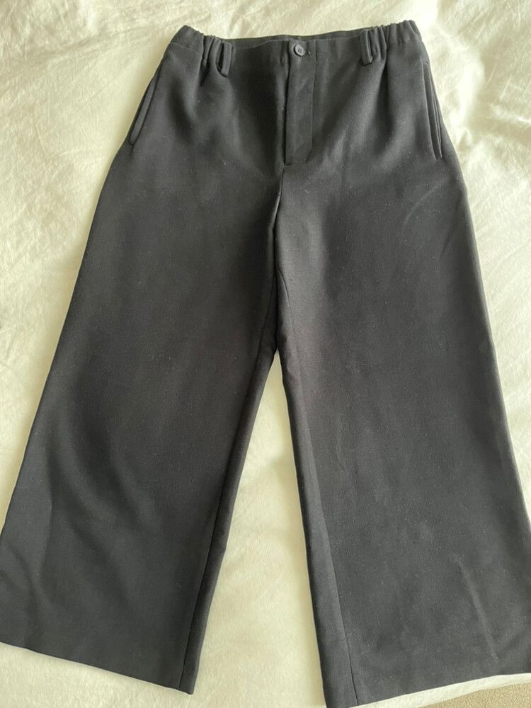 Black Cropped Straight Leg Low Waist Trouser