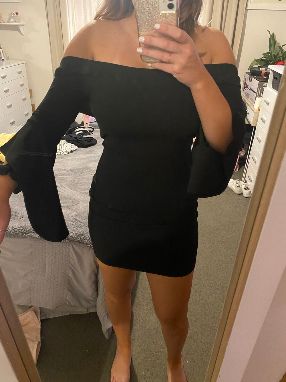 Dotti - Black Formal Off The Shoulder Dress on Designer Wardrobe