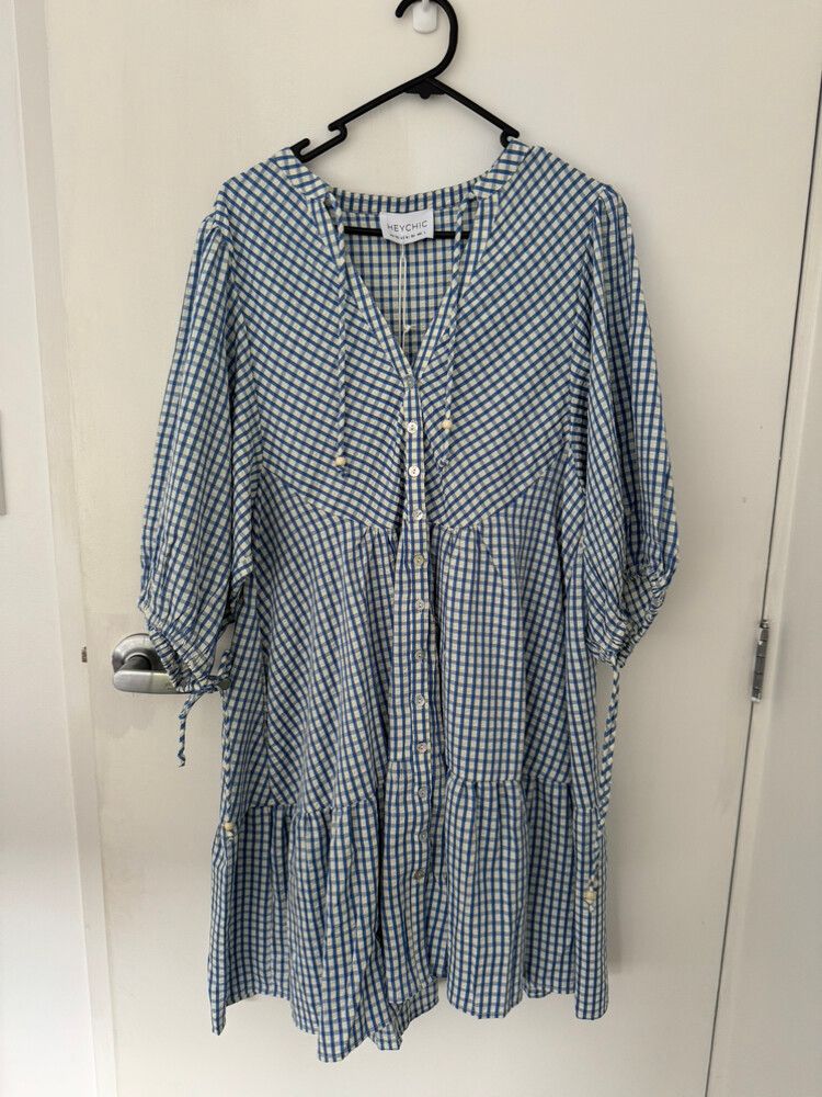 Hey Chic Blue Check Dress