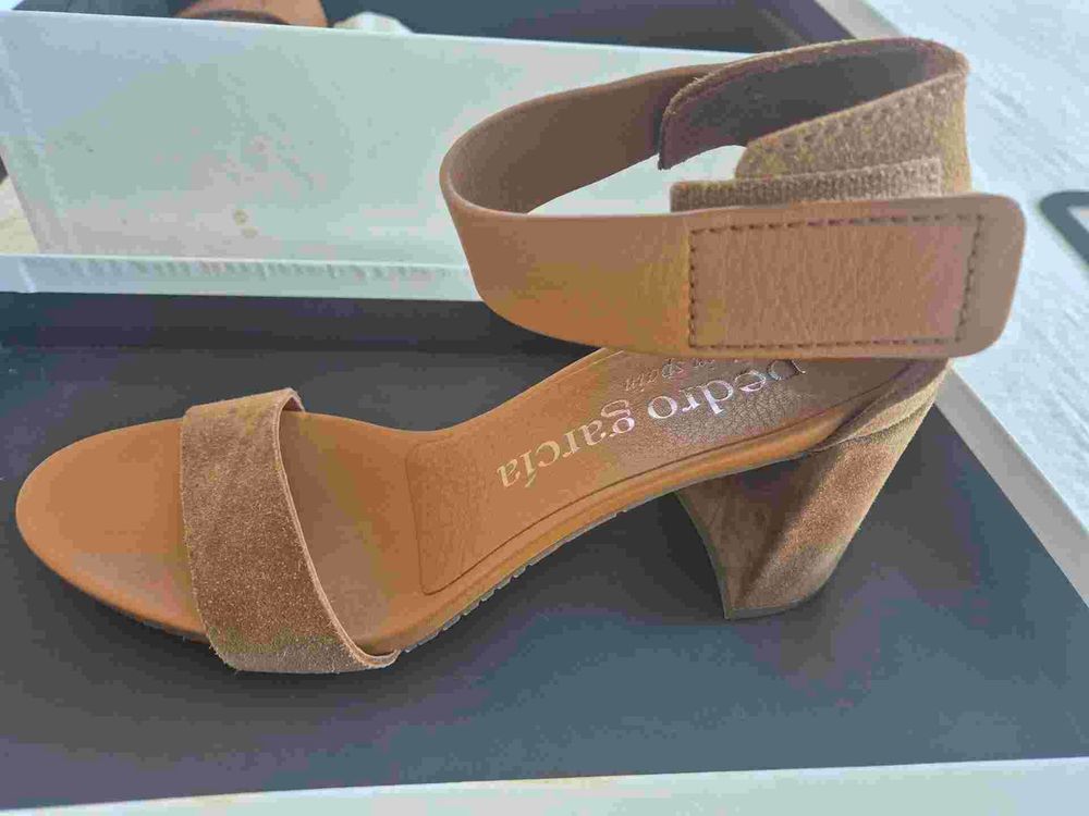 Pedro Garcia Tan Suede Heeled Sandals