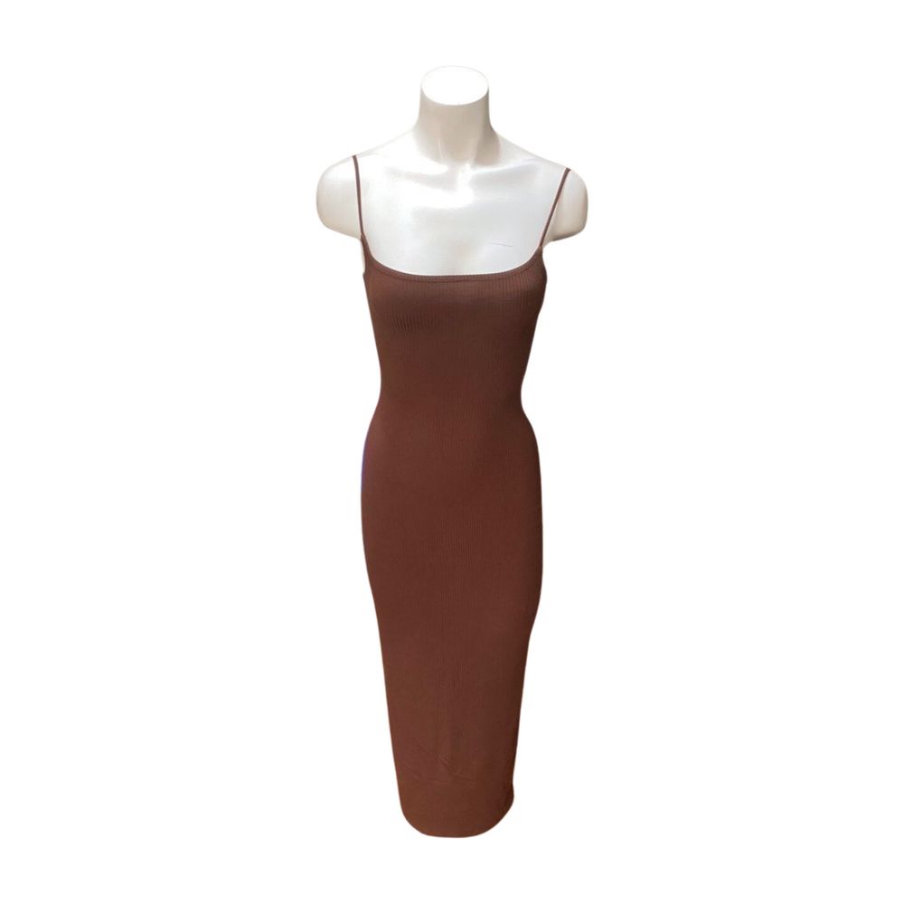 strapless open back dress Chanyarn Women's Merino Wool Blend Ribbed Mock Neck Sweater Dress, Coffee / M
