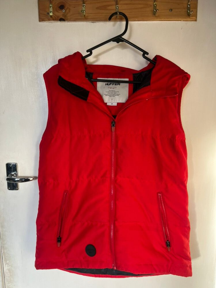 Red huffer vest