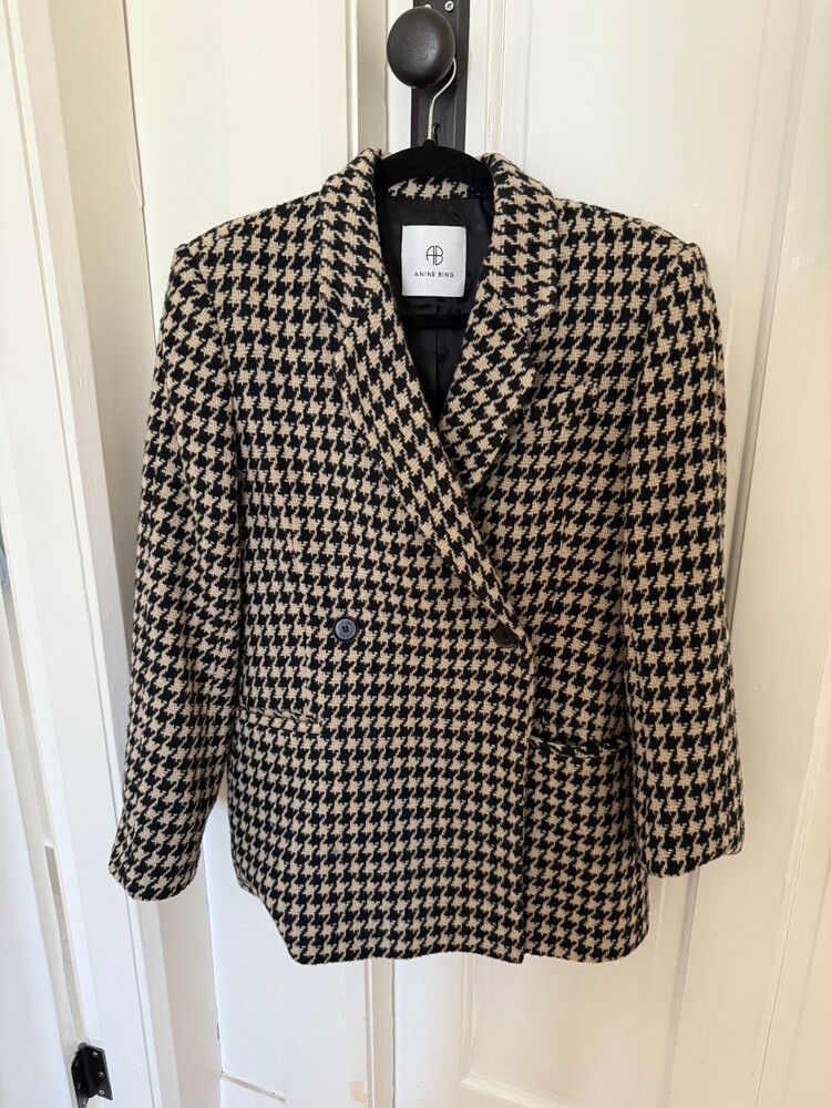 Anine Bing Kaia Houndstooth Blazer