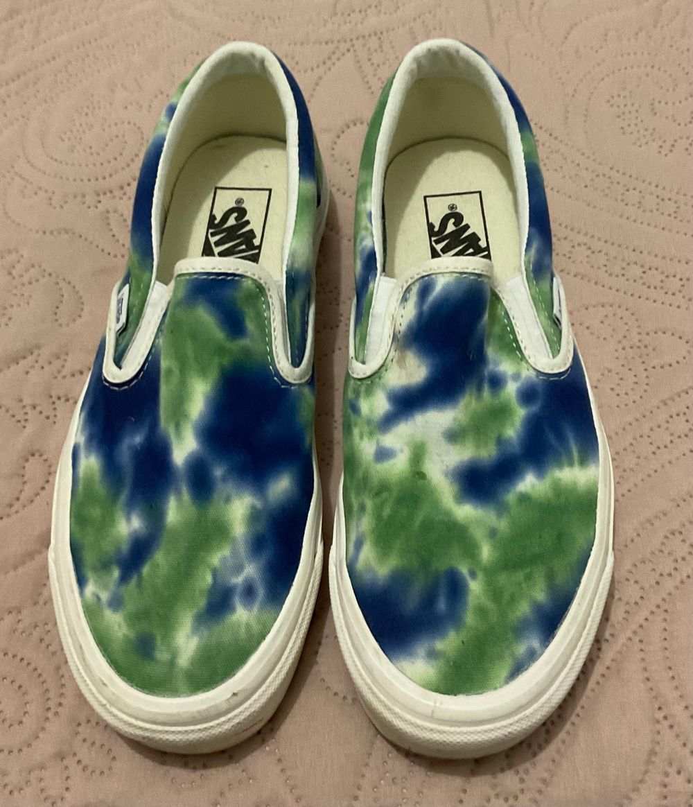 Vans Blue Green Tie Dye Slip On Sneakers Size EUR 39