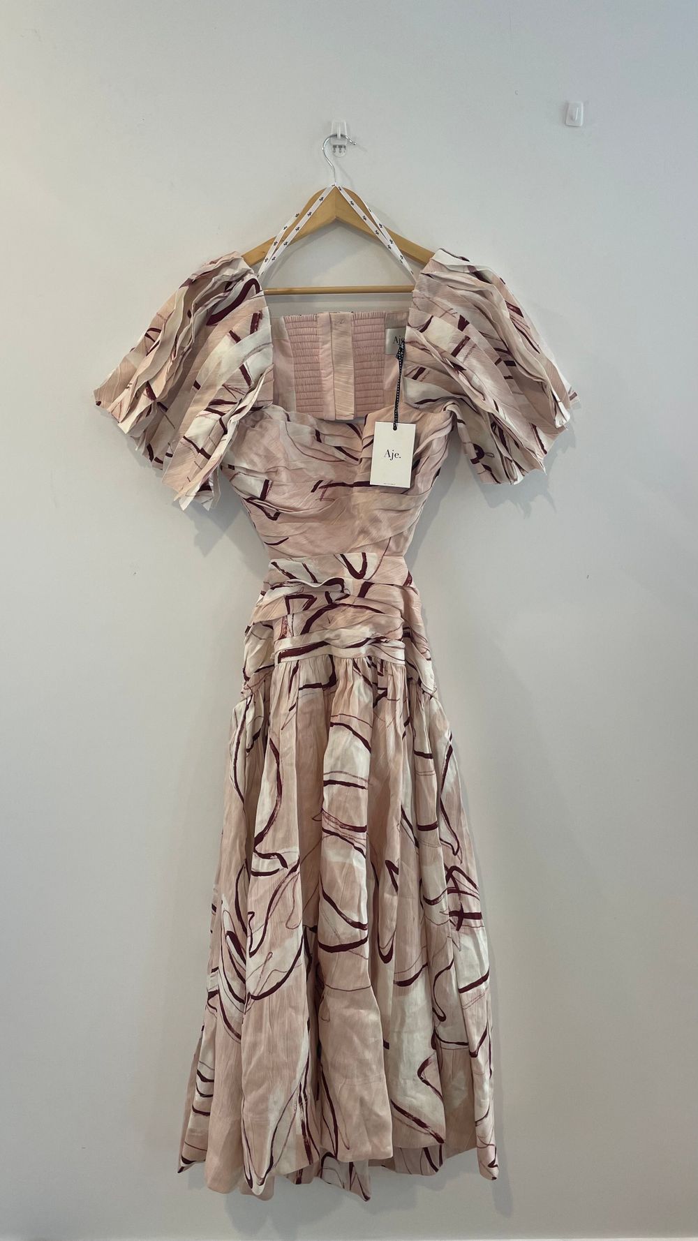 Aje - Aje Marianne Ruched Midi Dress on Designer Wardrobe