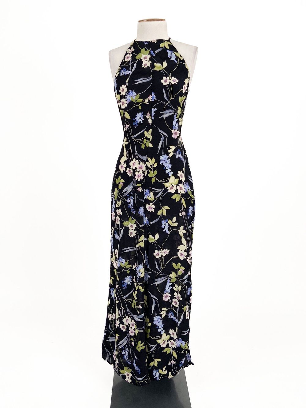 Floral Halter Neck Maxi Dress