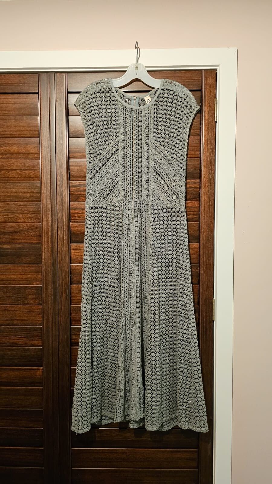 Kate Sylvester - Sage Green Crochet/Lace Dress on Designer Wardrobe Kate Sylvester - Sage Green Crochet/Lace Dress on Designer Wardrobe