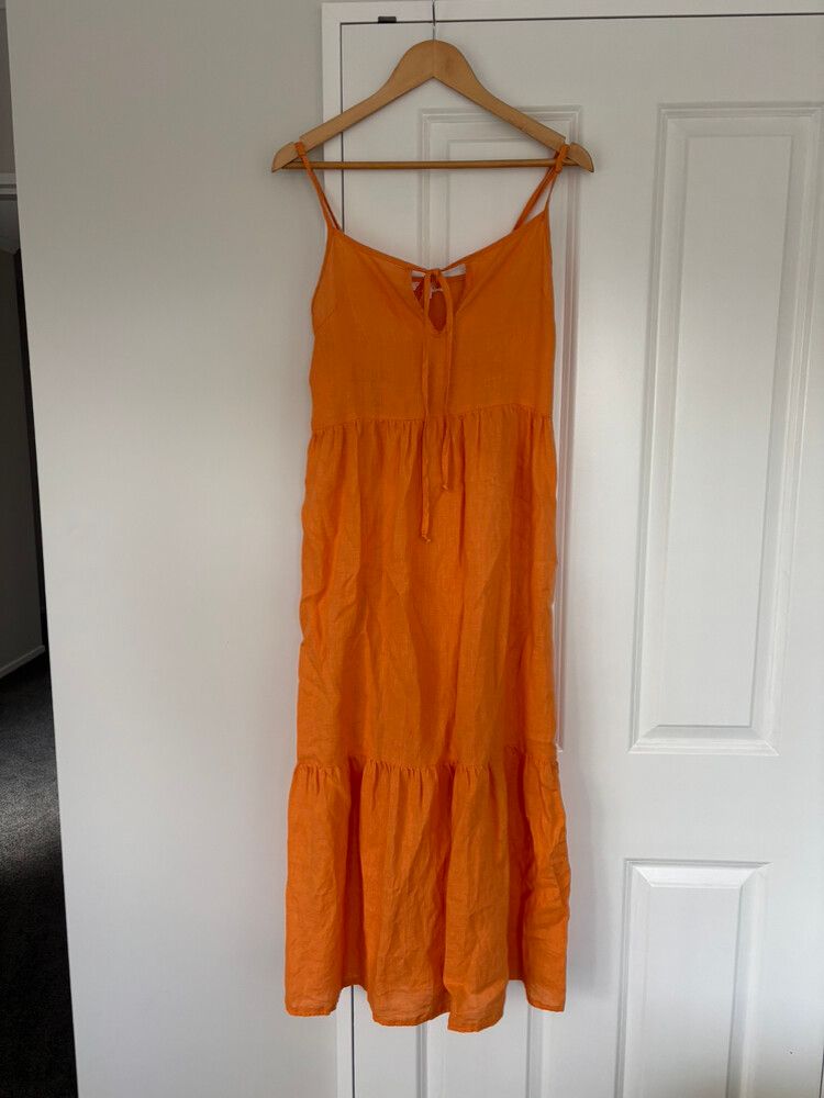 Orange Flowy Long Little Lies Dress