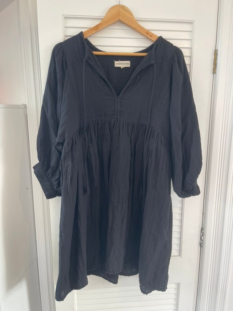 Daughters of India black smock dress