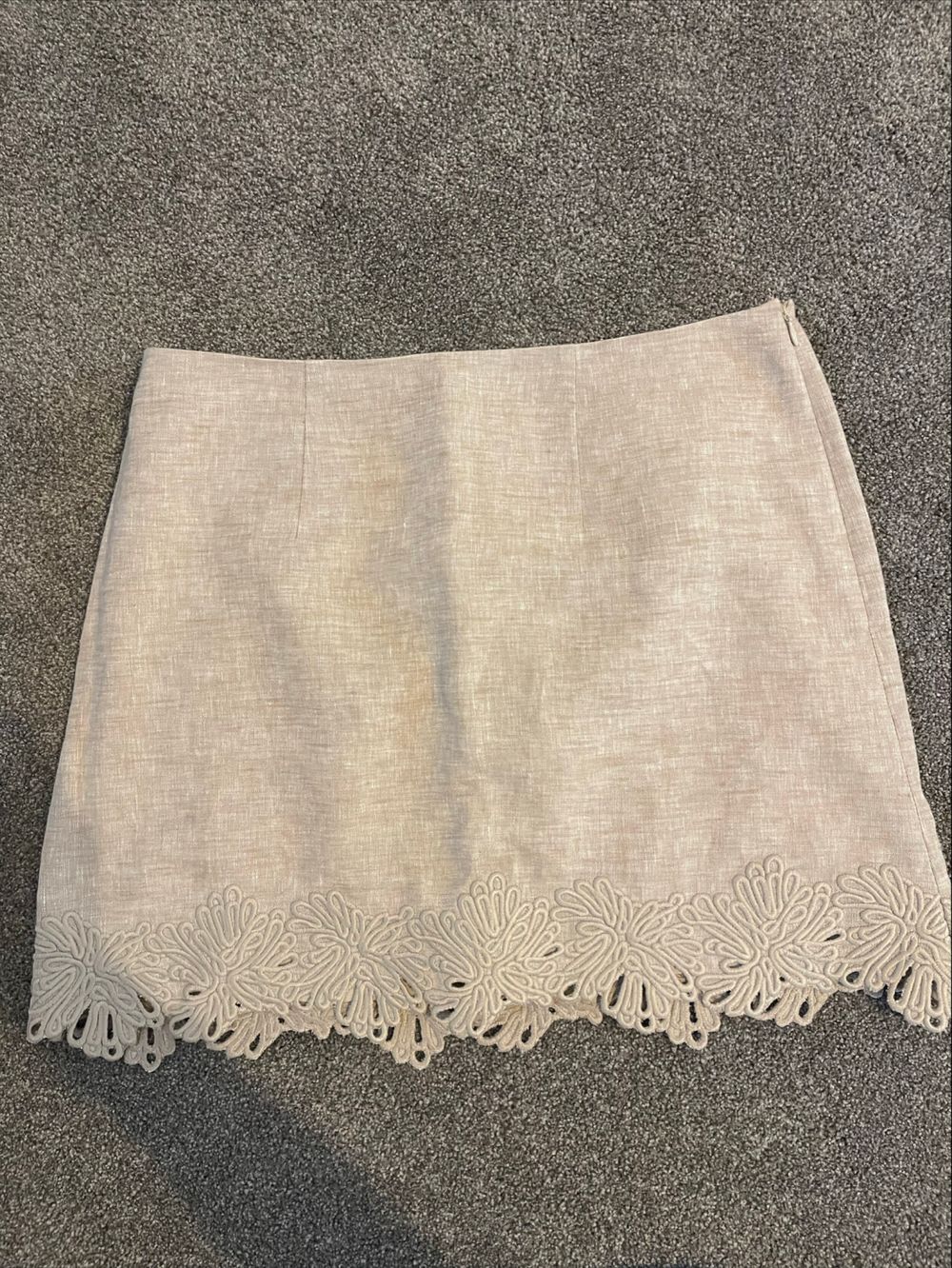 Country Road Beige Linen Mini Skirt