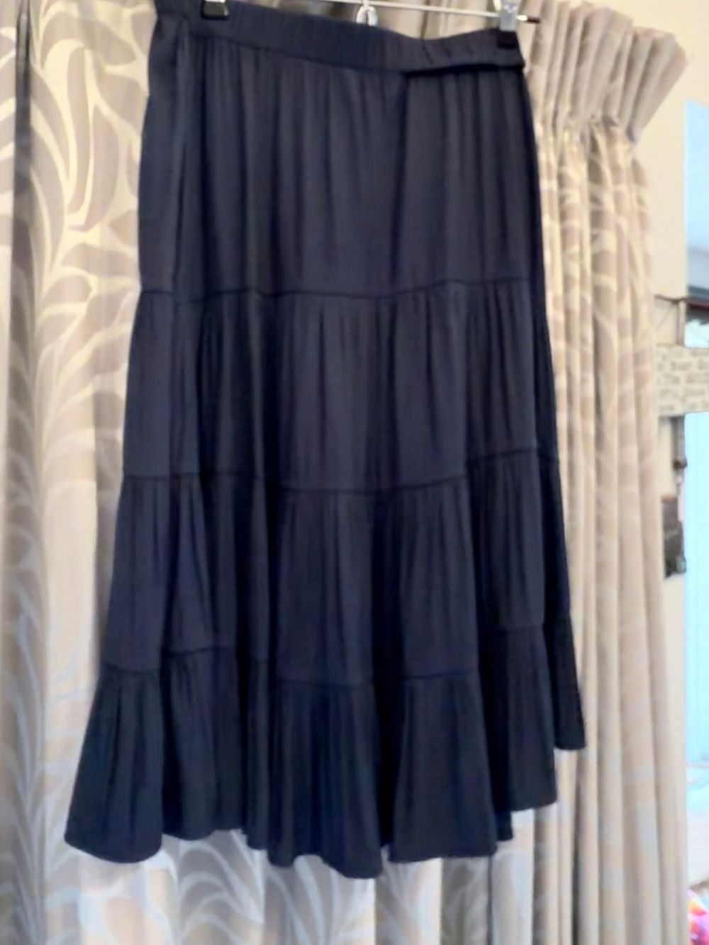 Lania The Label Navy Tiered Midi Skirt