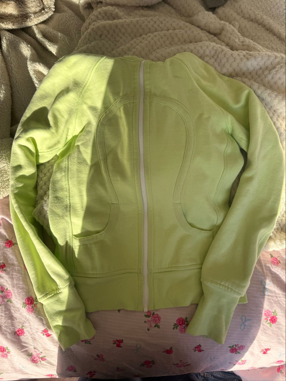 Lulu lemon Lime Green Zip-Up Hoodie