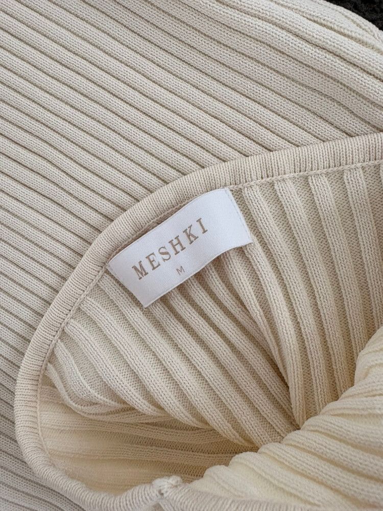 MESHKI Cream knit dress