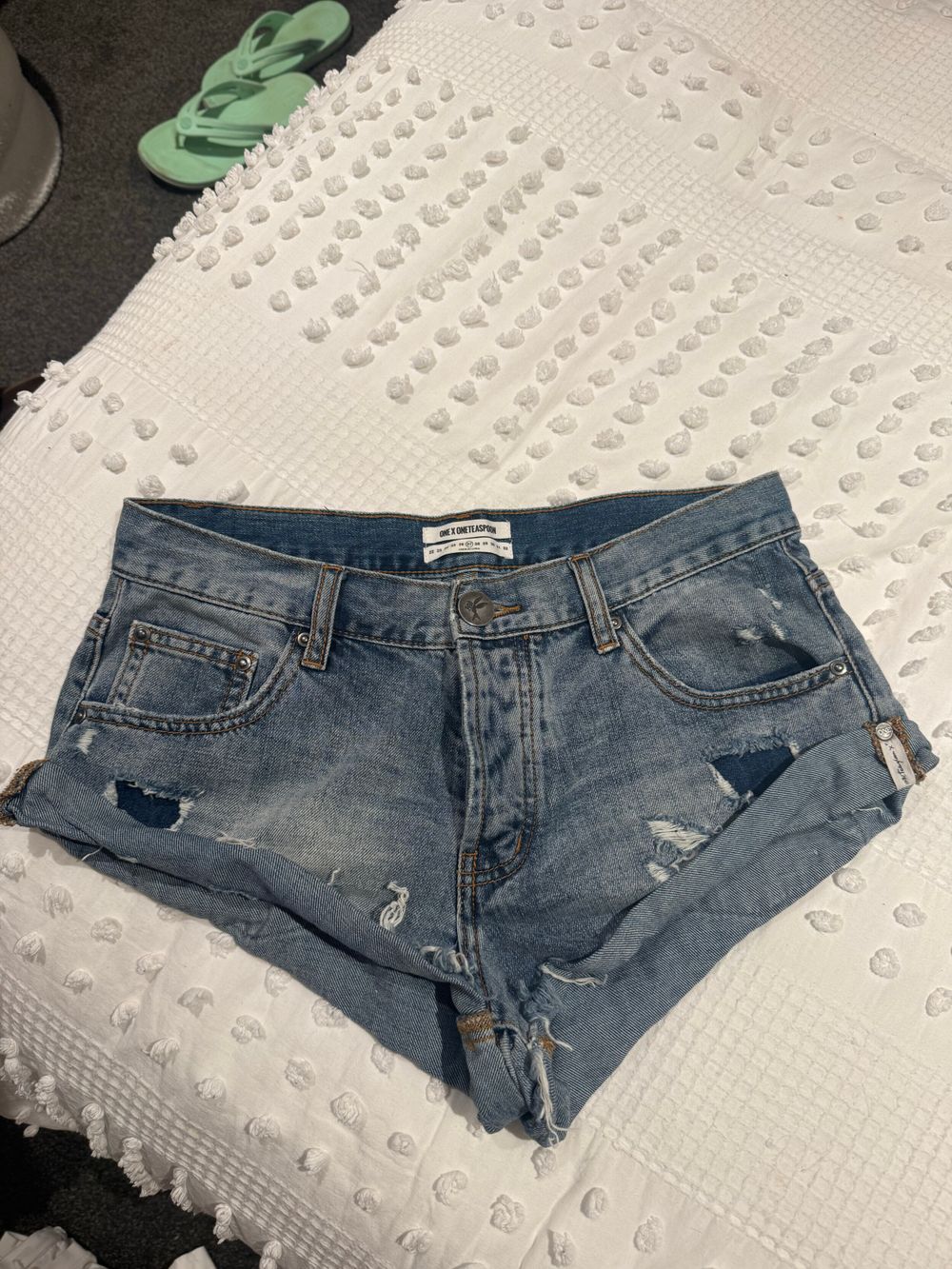 One Teaspoon Bandits Low Waist Denim Shorts