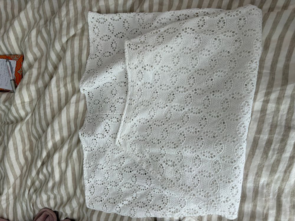 White Eyelet Skirt Ruby