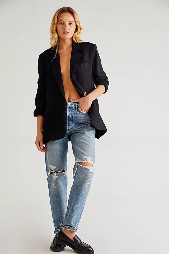 AGOLDE - 90s Pinch Waist in Rule (Distressed) size 24 (NWT)