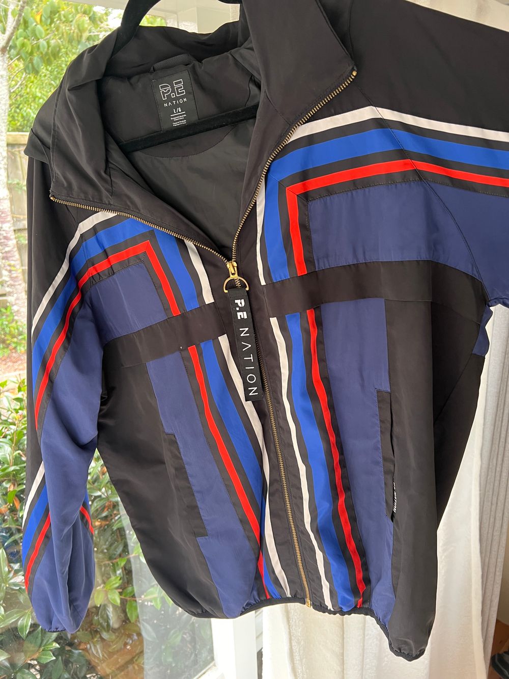 PE Nation Black Blue Jacket Size L