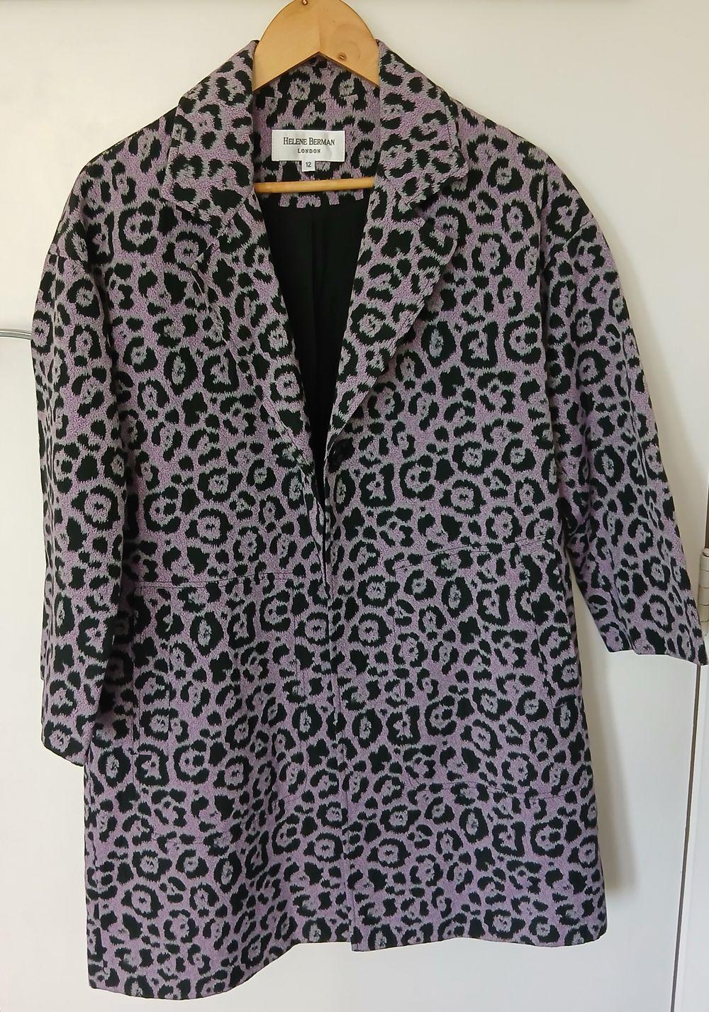Helene Berman Purple Leopard Print Coat