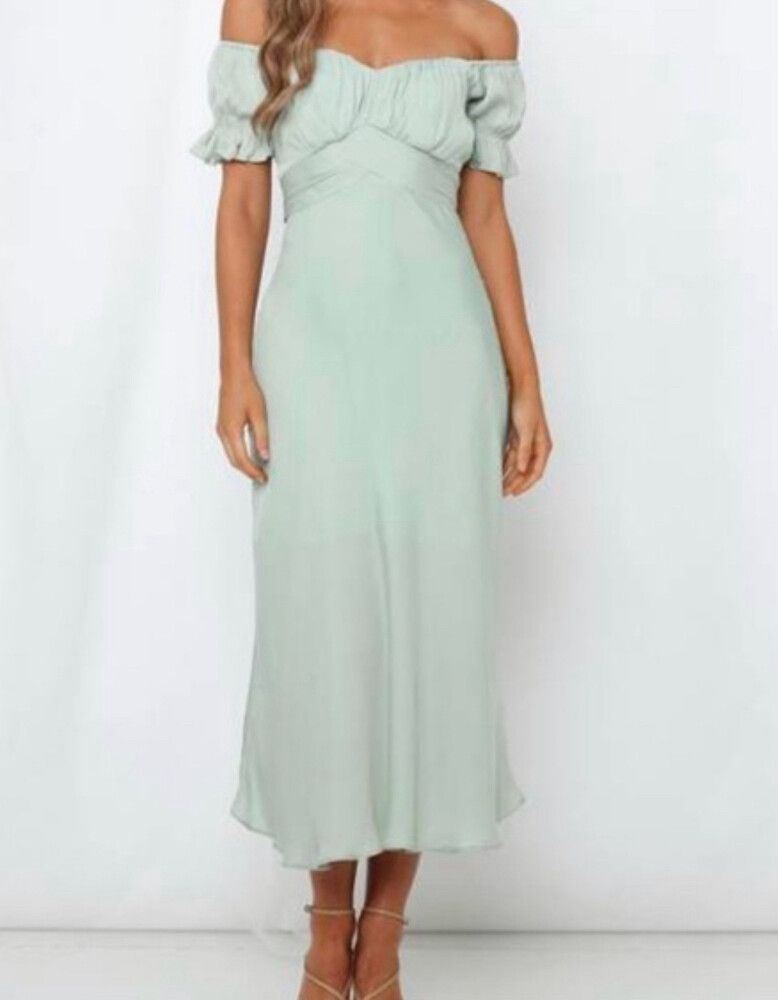 Saints + Secrets - pistachio green maxi dress on Designer Wardrobe Saints + Secrets - pistachio green maxi dress on Designer Wardrobe
