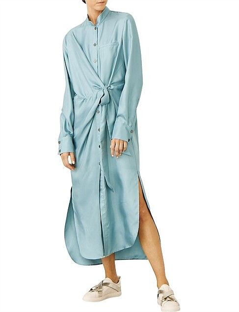 Immersion wrap shirt dress Eucalyptus BNWT