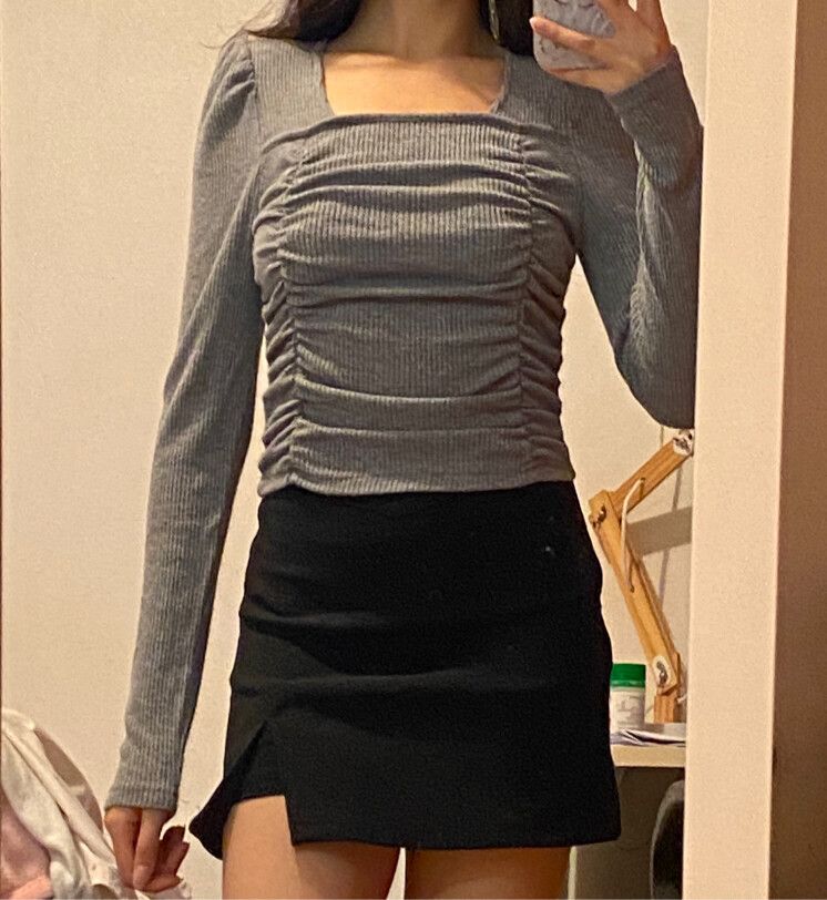 Korean Fashion Long Sleeve - grey