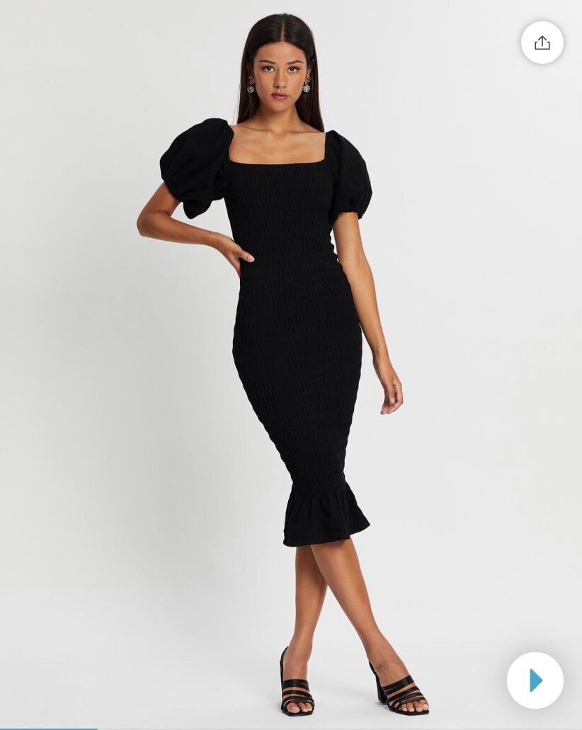 knee length dresses for ladies Never Fully Dressed Black Jojo Dress with Gold Fleck
