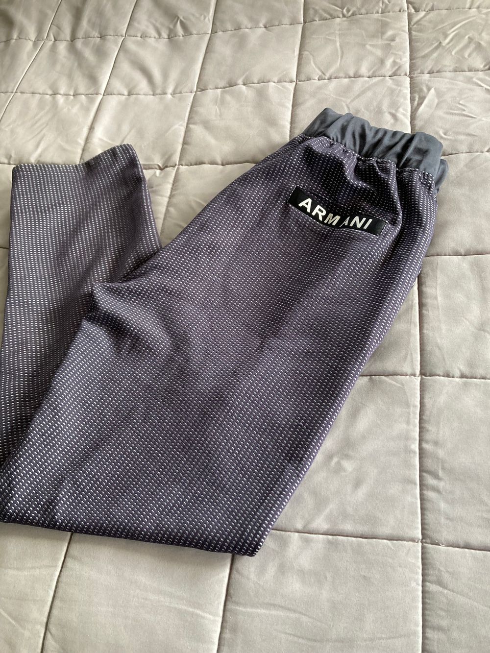 ARMANI JEANS - MENS CASUAL ELASTIC WAIST SPORTS PANTS-DARK NAVY/WHITE - SIZE XL