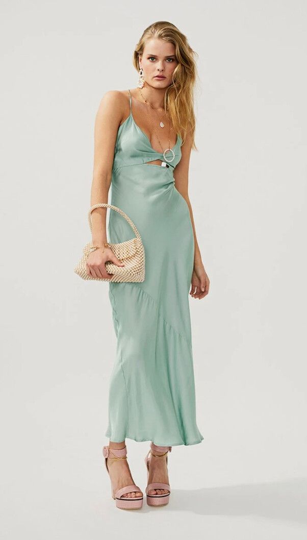 Suboo - BNWT SUBOO MINT MARINA MINT TWIST FRONT SLIP DRESS - SIZE S (RRP  $295) on Designer Wardrobe