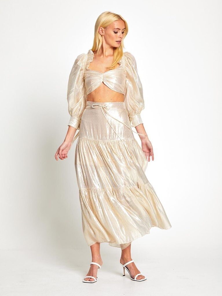 BNWT Alice McCall Gold Santa Monica Top - Size 6 AU