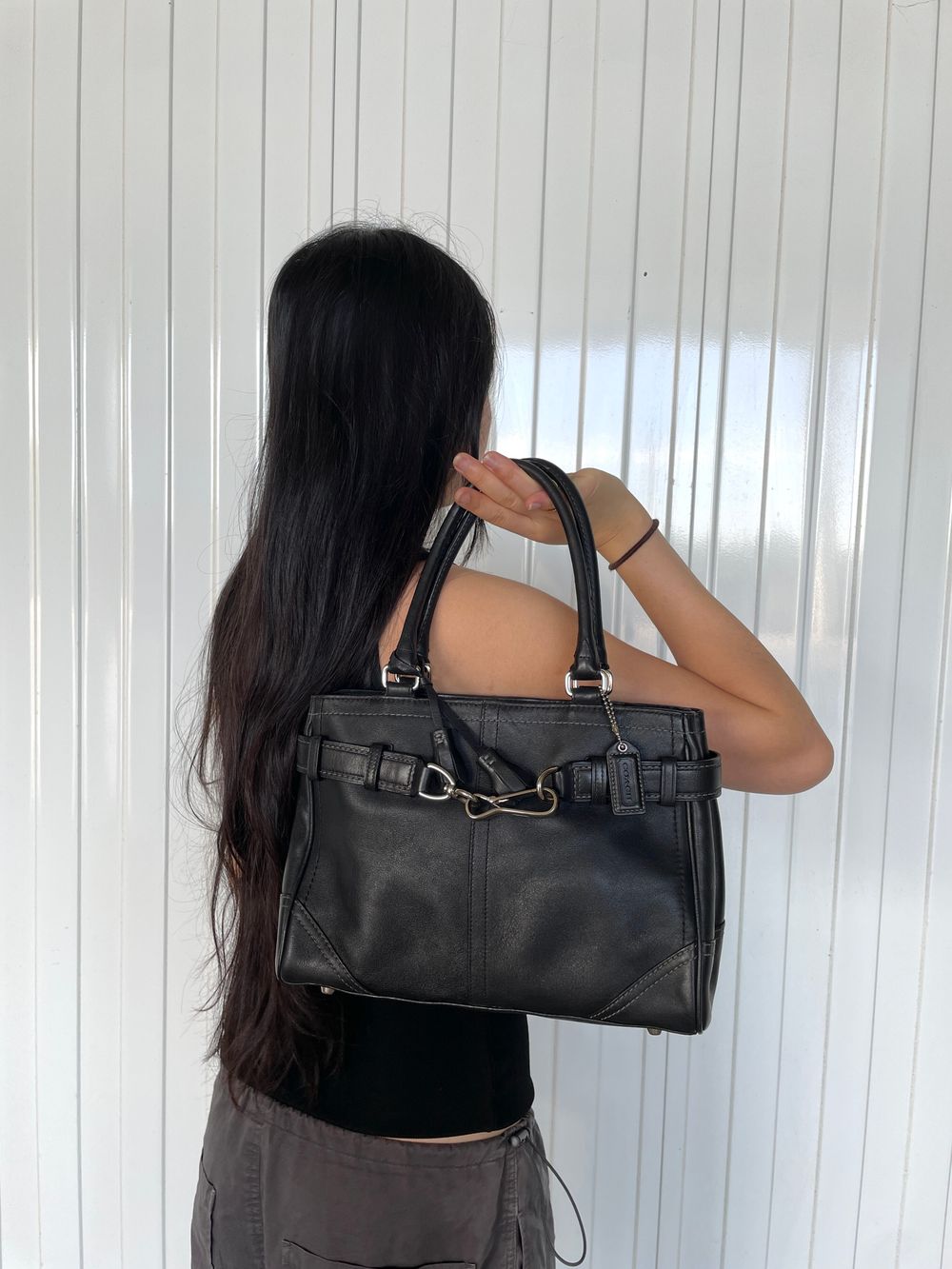 バッグ Coach Hamptons miranda Handbag Black y2k Coach Hamptons Handbag | Black | FARFETCH