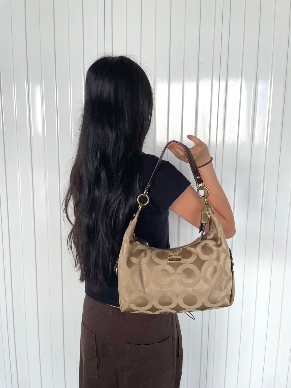 Coach - Brown/Black Coach Madison Maggie Hobo Shoulder Bag on