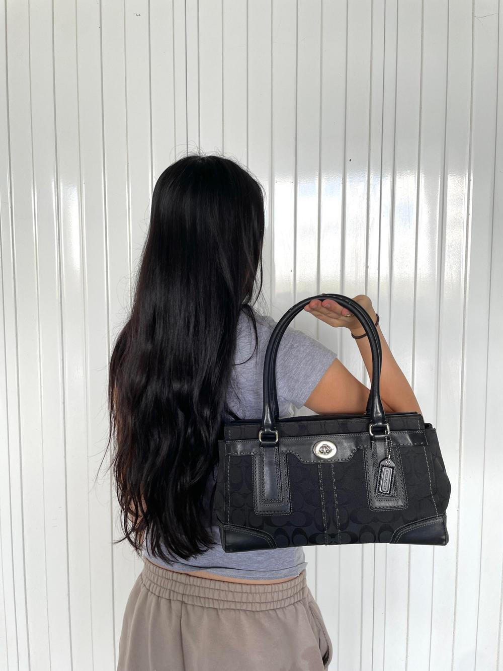 y2k Coach Black Hampton Leather Handbag