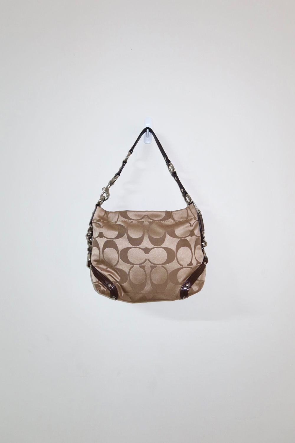 Y2K Dark Brown 2010 Coach Carly Signature Monogram Shoulder Bag