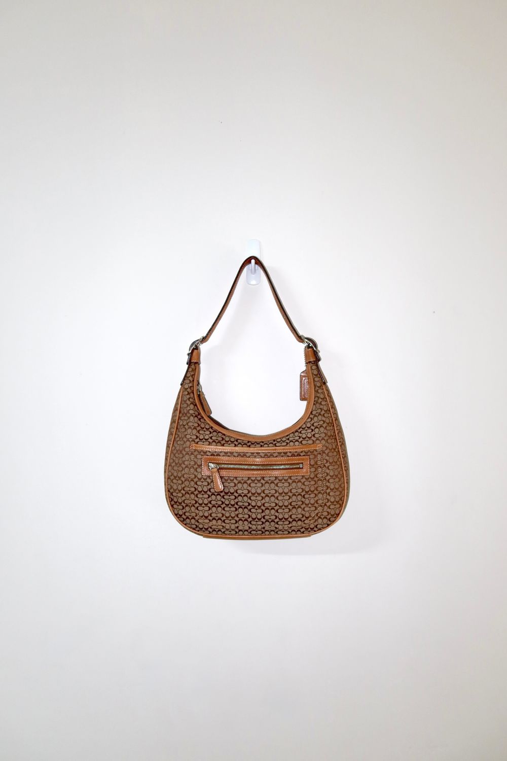 Vintage Y2K 2002 Brown Coach Signature Hobo Monogram Leather shoulder Bag